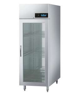 Szafa gastronomiczna chłodnicza z drzwiami szklanymi i LED 3 prowadnice, GN 1/1 410L Rilling