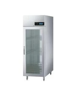 Szafa gastronomiczna chłodnicza z drzwiami szklanymi i LED 3 prowadnice, GN 1/1 410 Rilling